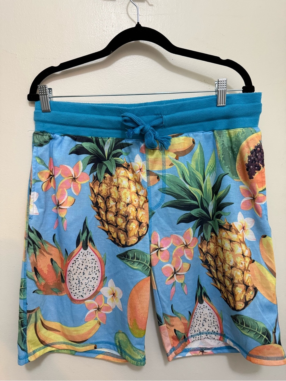 George Blue Tropical Pineapple Print Men’s Lounge Shorts